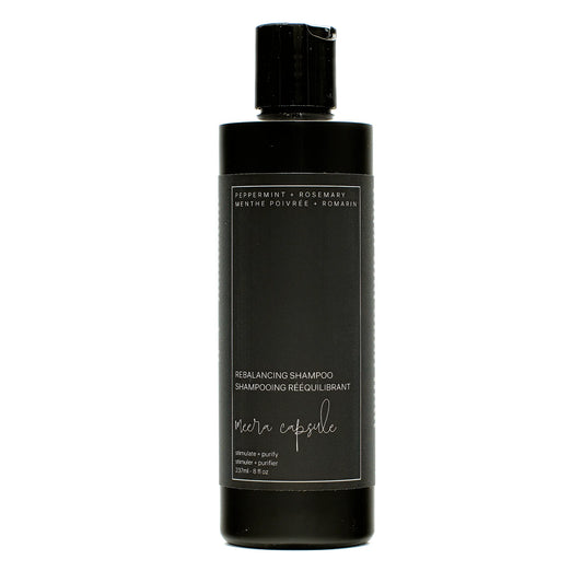 Rebalancing Shampoo bottle — pH-balanced sulfate-free clarifying shampoo, by Meera Capsule