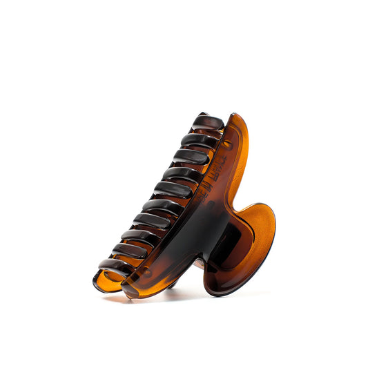 Luna 6 Deep Amber claw clip alternate angle — premium French acetate, gentle hold for fine hair